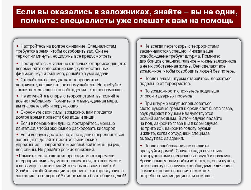 План тренировки захват заложников